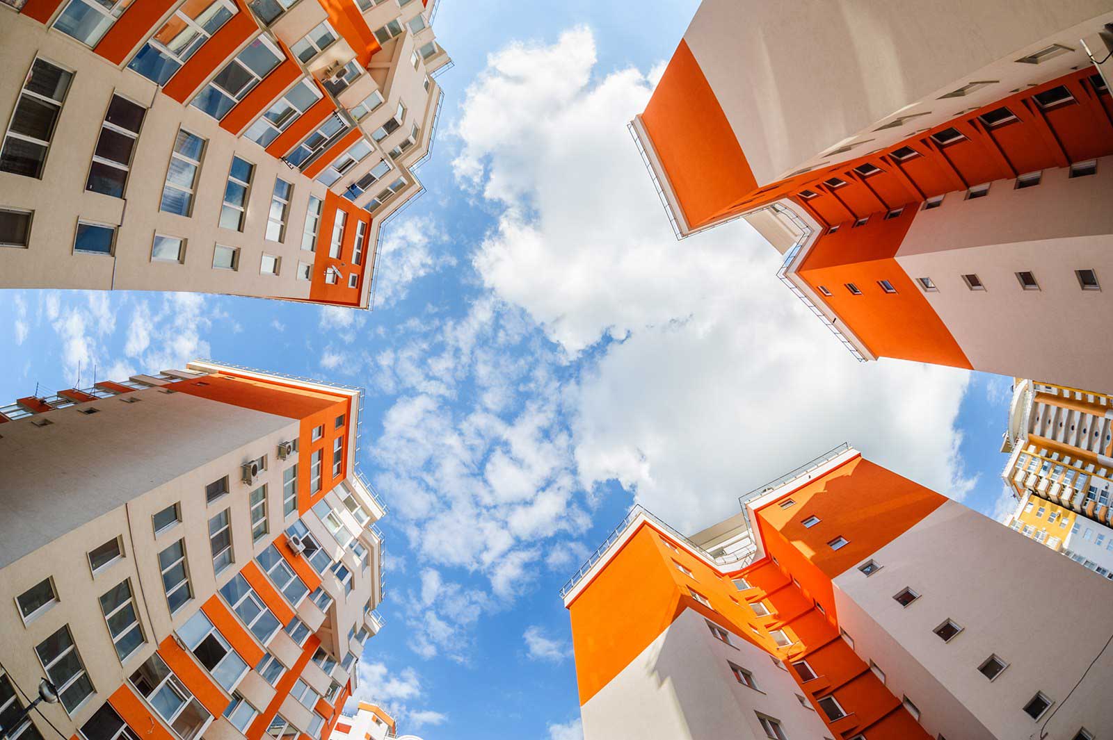 photo of orange and white commercial building