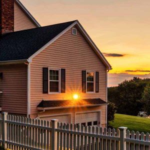 house in sunset